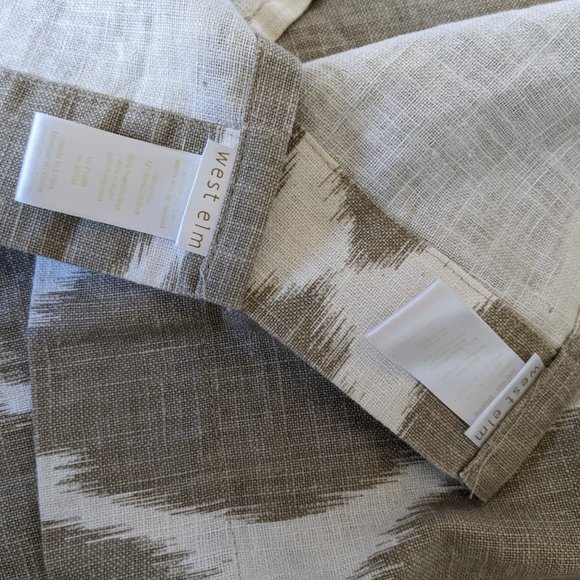 West Elm Neutral Pair of Beige Cream Brown Curtains Set (2) 46x92 - Picture 10 of 15